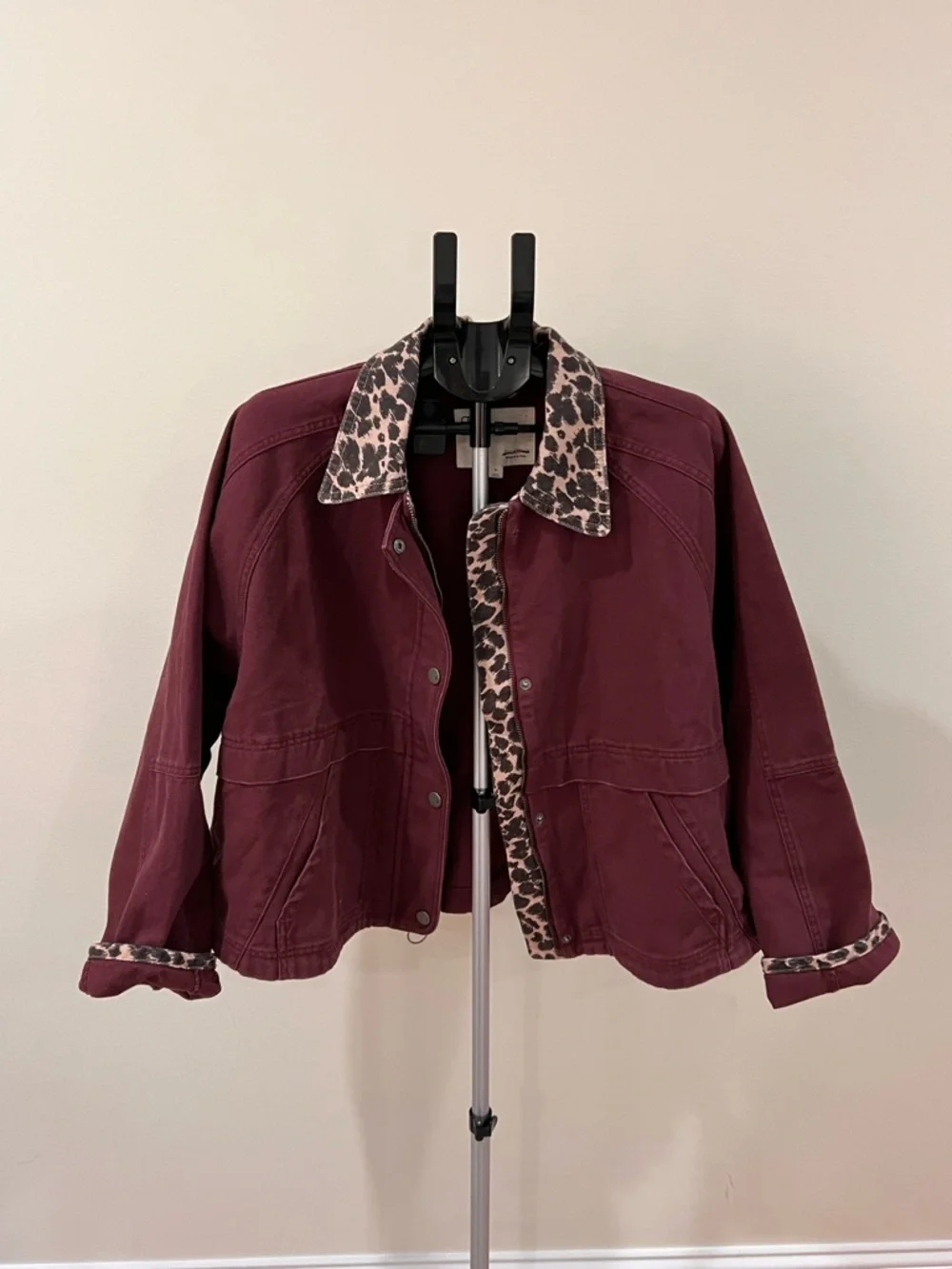 Anthropologie Lexie cropped with Leopard Trim jacket - Picture 3 of 4